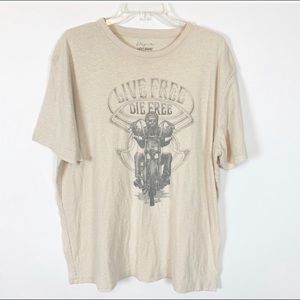(3 for $25)  Lucky Brand Cream Graphic T-shirt
